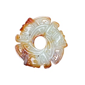 Vintage Chinese Hetian Jade Carved Figure Pendant