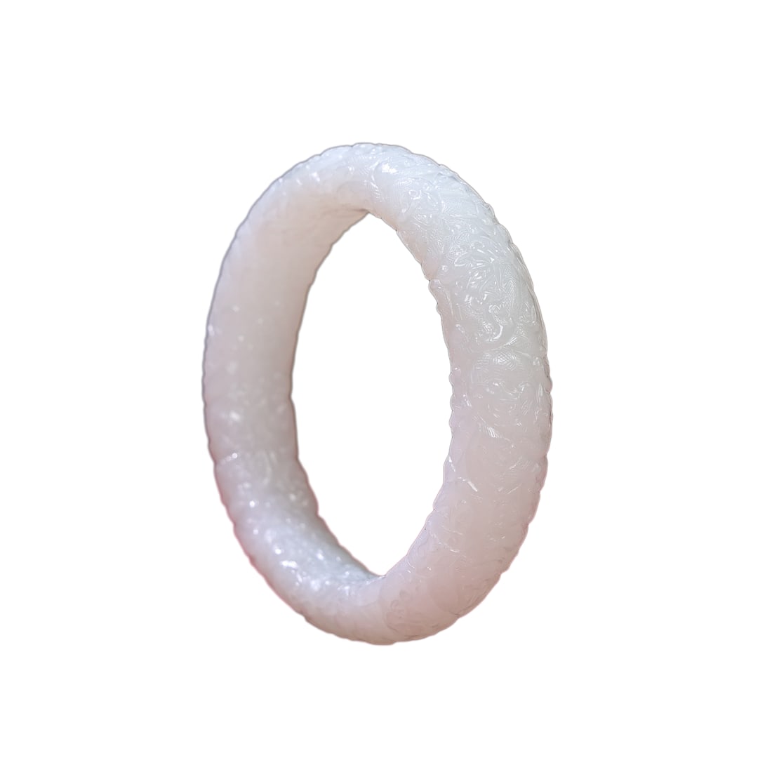 Inside Diameter 60.5mm Superb Chinese White Hetian Jade Bracelet (1 of 9)