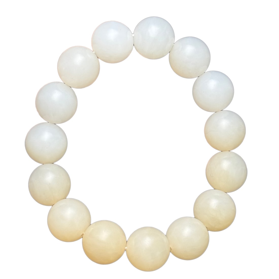 Hand Woven Chinese Hetian Jade Beads Bracelet (1 of 10)