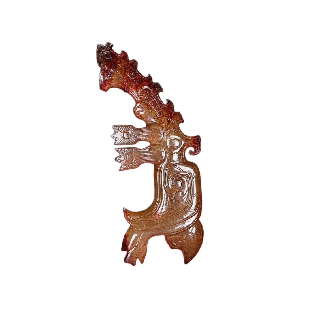 Vintage Chinese Hetian Jade Carved Phoenix Jade Bi Statue: Vintage Chinese Hetian Jade Carved Phoenix Jade Bi Statue Dimension: 133 x 45 x 13 (mm)5.24 x 1.77 x 0.51 (inches) Weight: 0.27 lbs/ 123 g