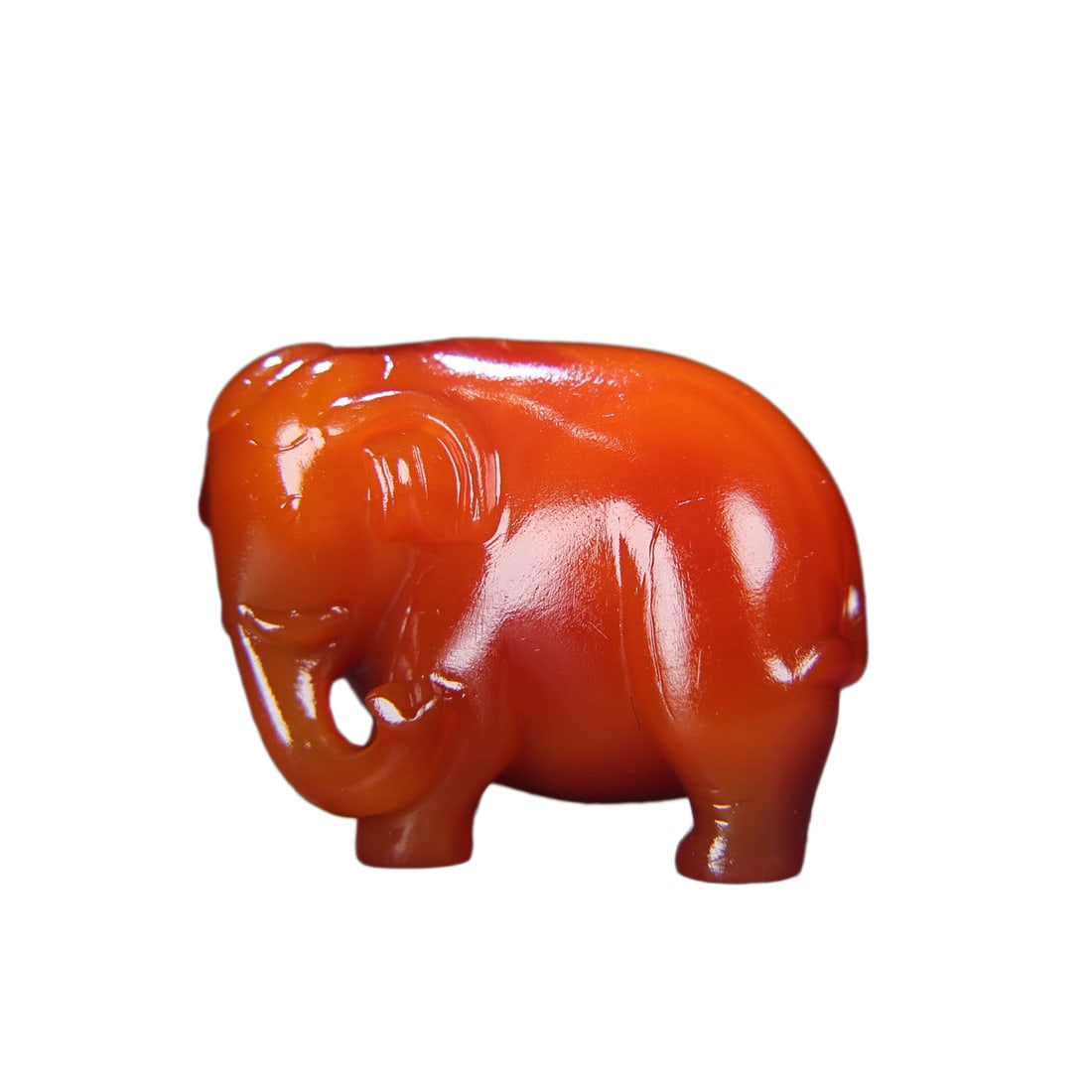 Chinese Agate Carved Fortune Elephant Statue (1 of 9)