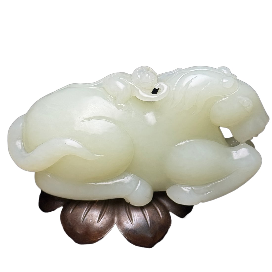 Superb Chinese Hetian Jade Carved Horse & Monkey Statue (1 of 10)