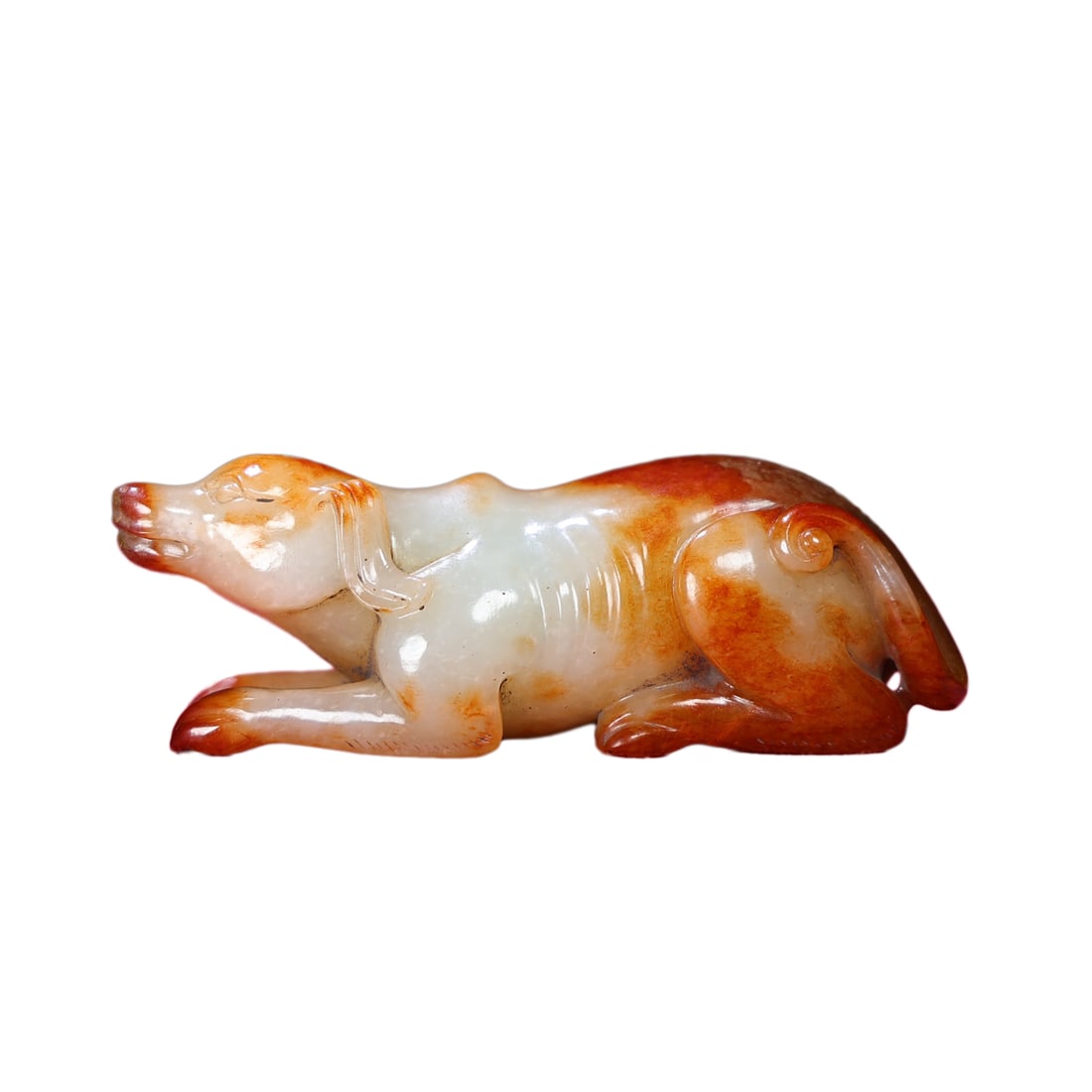 Vintage Chinese Hetian Jade Carved Dog Statue (1 of 9)