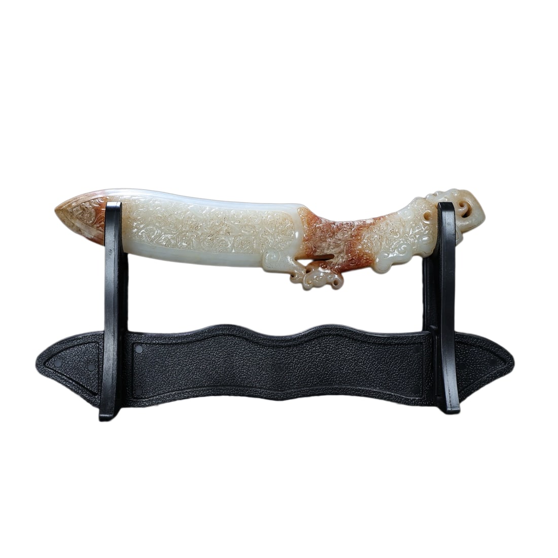 Superb Vintage Chinese Hetian Jade Dragon Sword Statue (1 of 9)