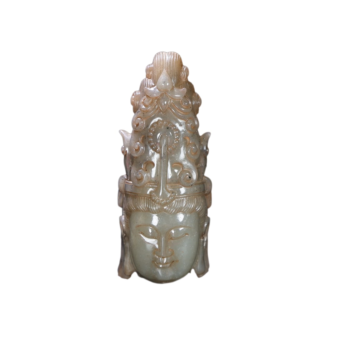 Vintage Chinese Hetian Jade Carved Kwan-yin Head Statue (1 of 9)