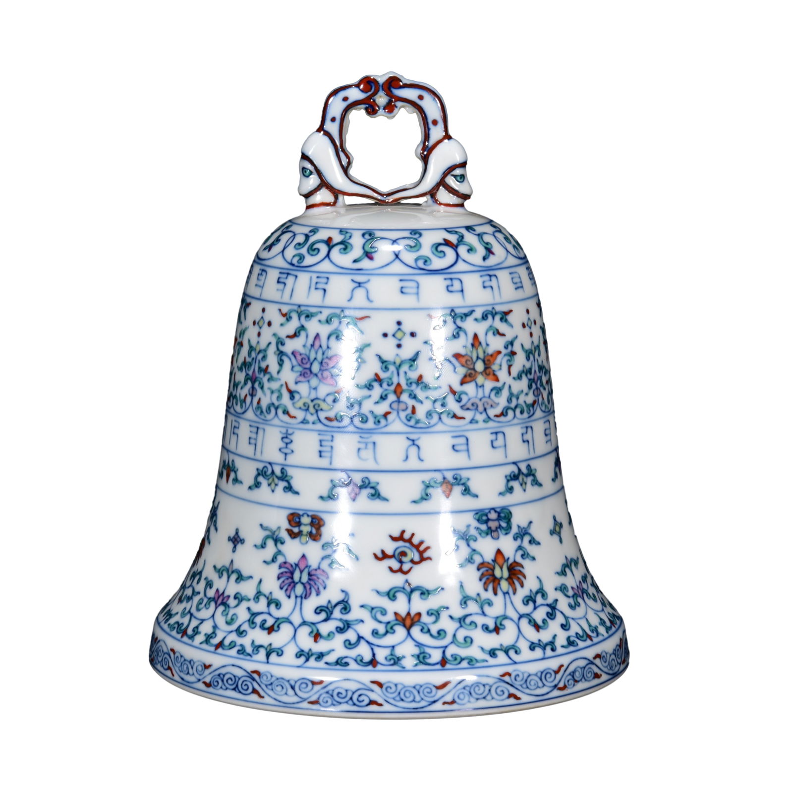 Chinese Doucai Flowers Design Porcelain Music Bell (1 of 10)