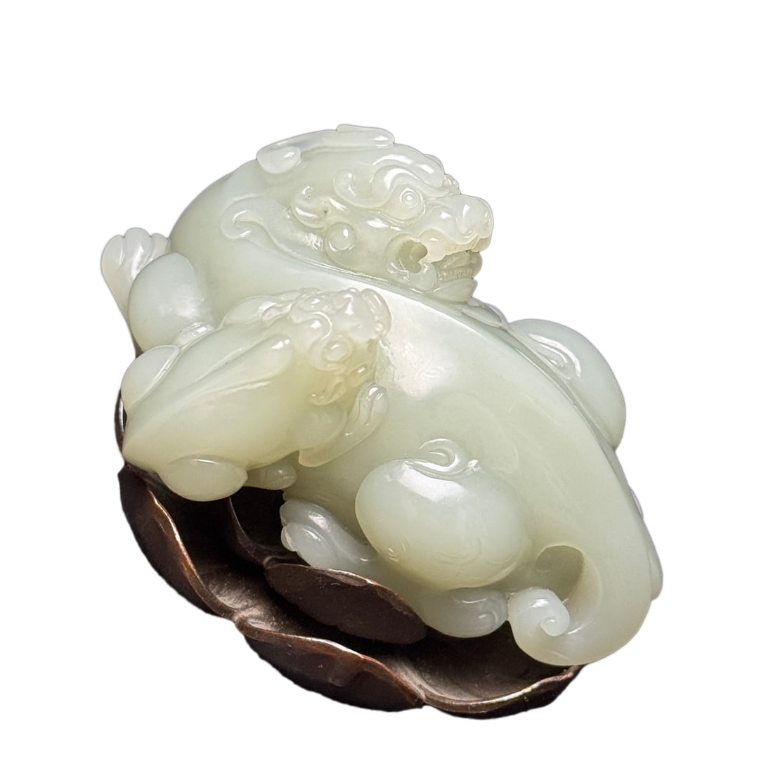 Superb Chinese Hetian Jade Carved Fortune Pixiu Statue (1 of 10)
