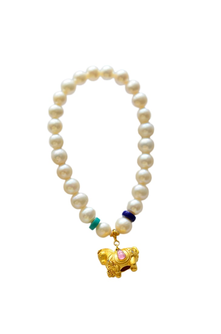 Hand Carved Pearl Beads Bracelet (1 of 9)