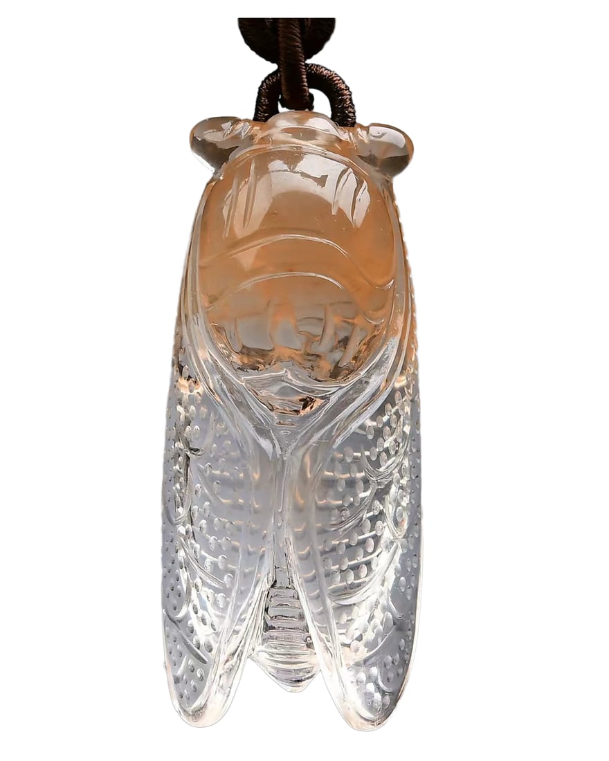 Beautiful Crystal Carved Fortune Cicada Pendant (1 of 7)