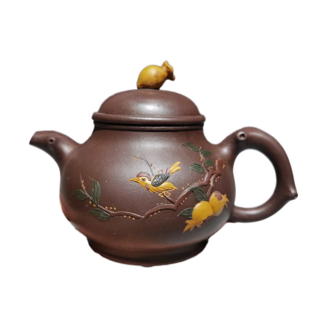Antique Chinese Yixing Zisha Bird Design Teapot (1 of 10)
