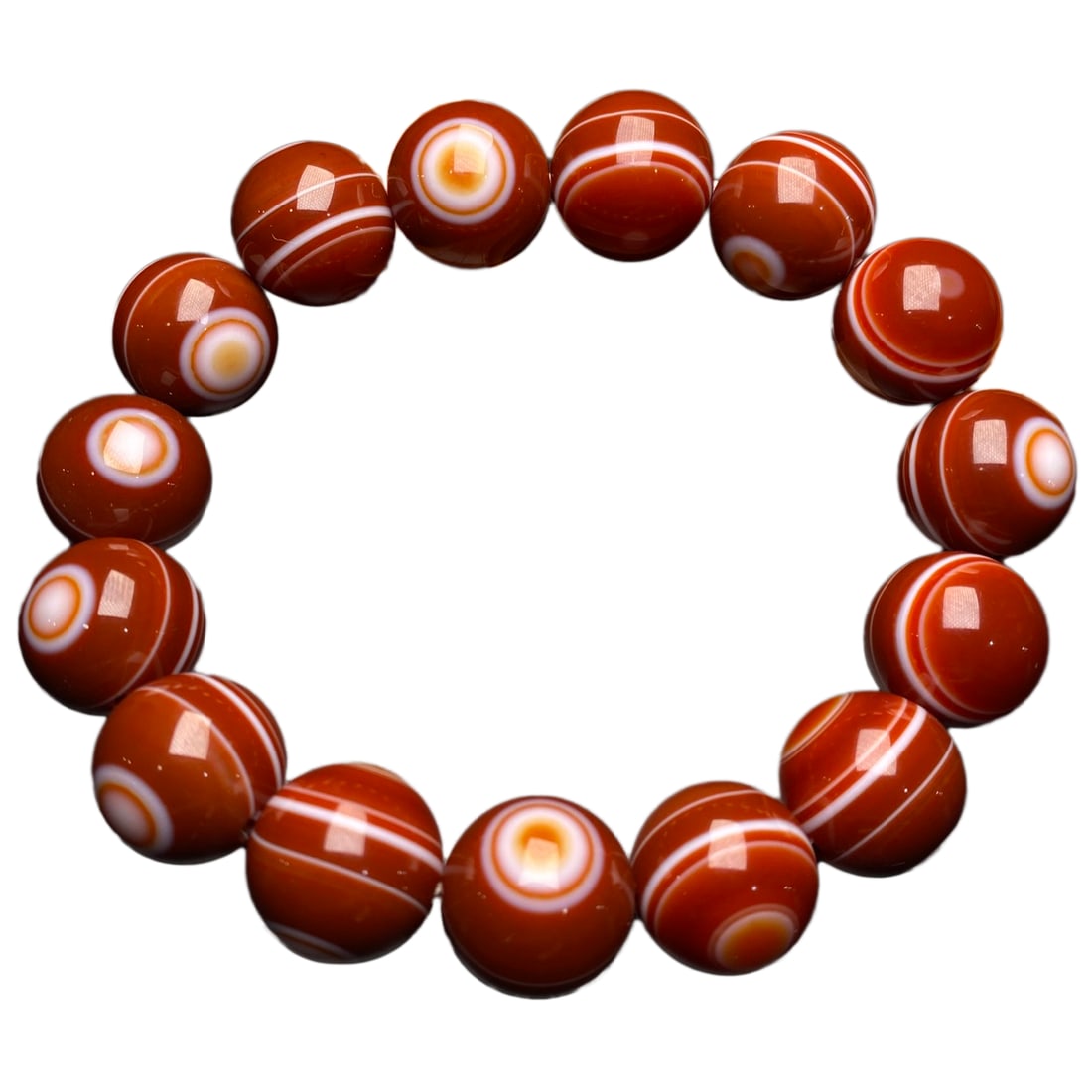 Hand Carved Beautiful Red Agate Beads Bracelet (1 of 10)