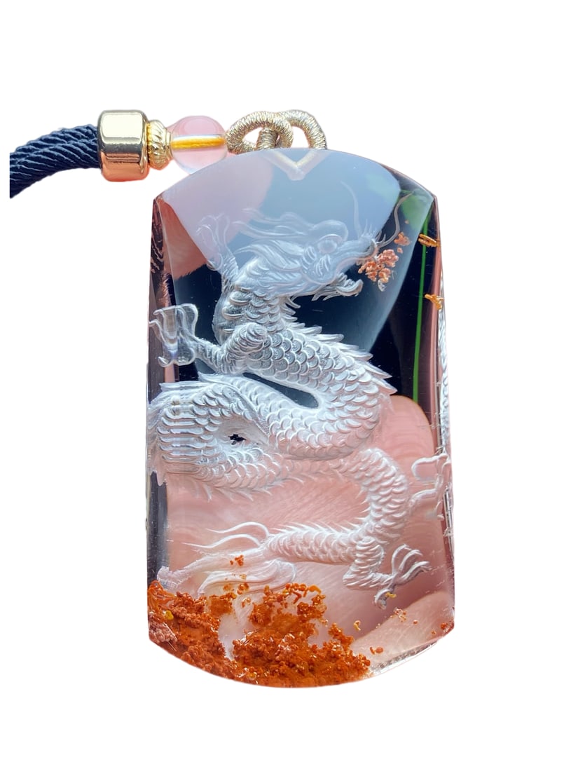 Beautiful Natural Crystal Inner Carving Fortune Dragon Pendant (1 of 7)