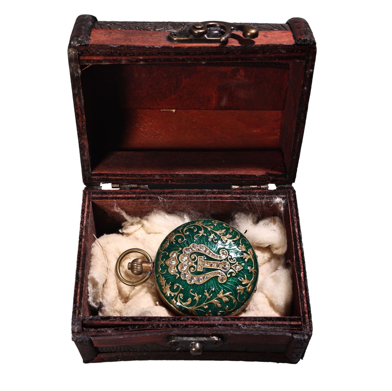Vintage Copper Mechanical Pocket Watch w Box (1 of 10)