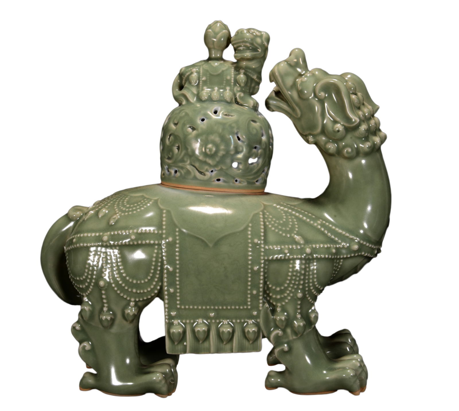 Chinese Longquan Kiln Divine Beast Porcelain Incense Burner (1 of 10)