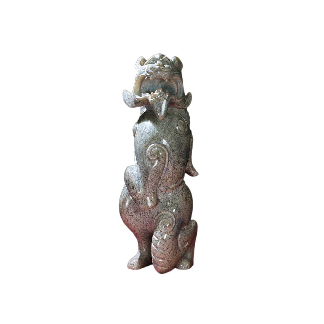 Vintage Chinese Hetian Jade Carved Divine Beast Statue (1 of 9)