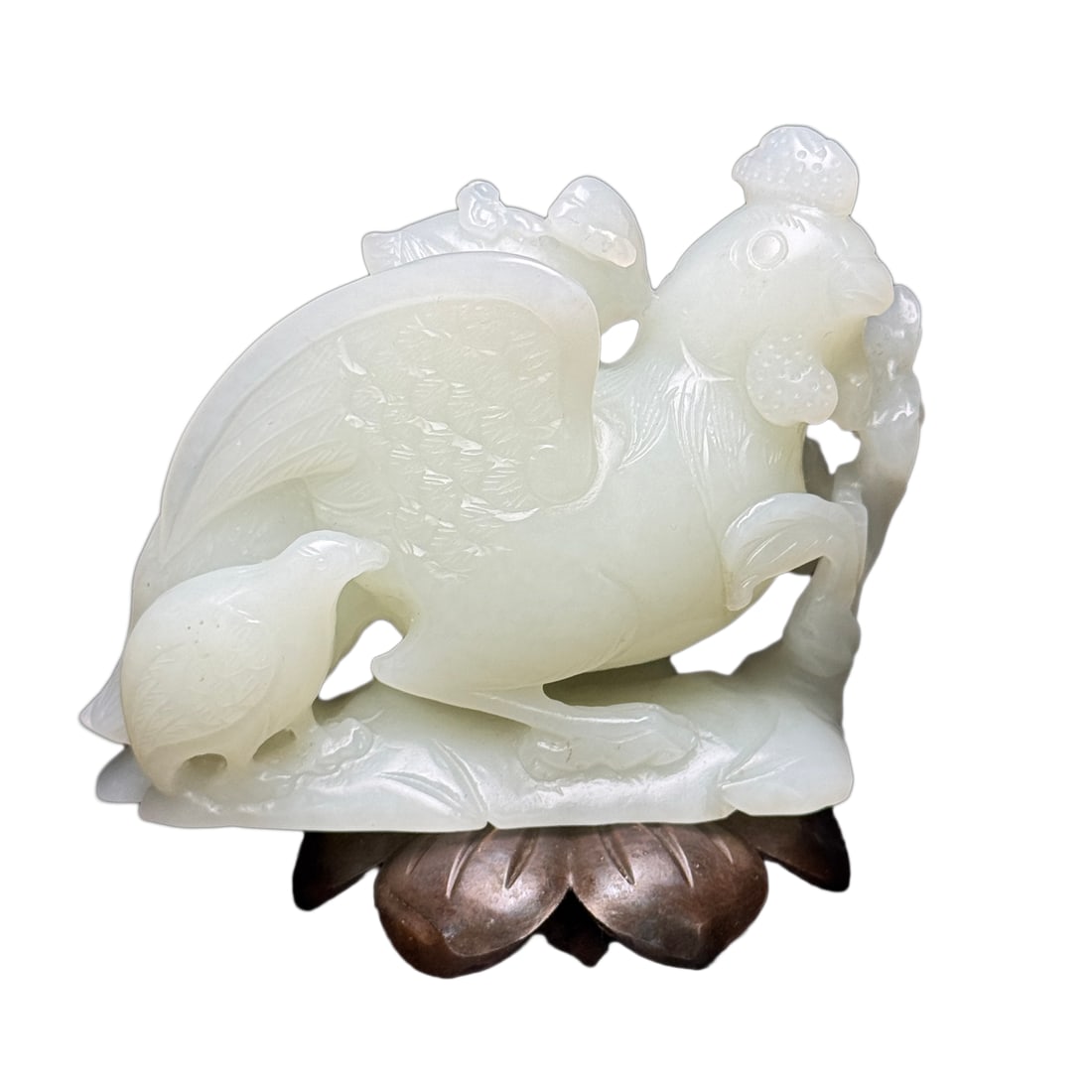 Superb Chinese Hetian Jade Carved Rooster Statue (1 of 10)