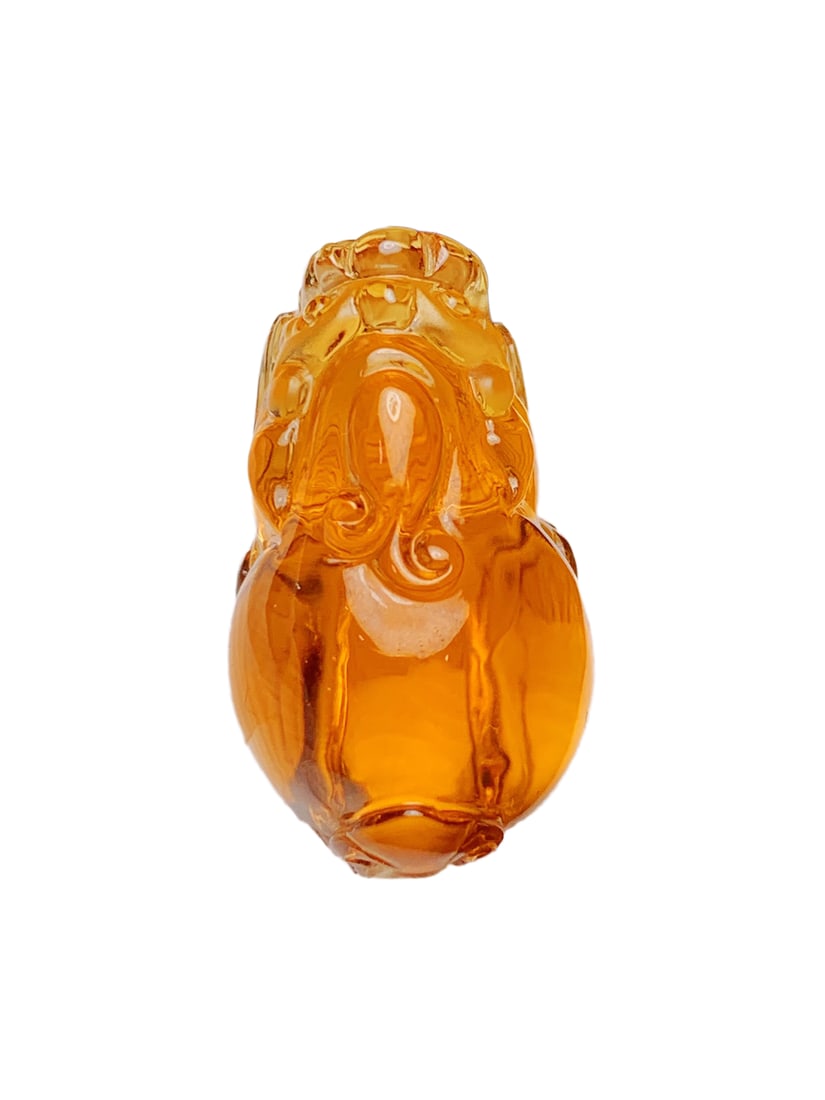 Beautiful Yellow Crystal Carved Fortune Pixiu Pendant (1 of 7)