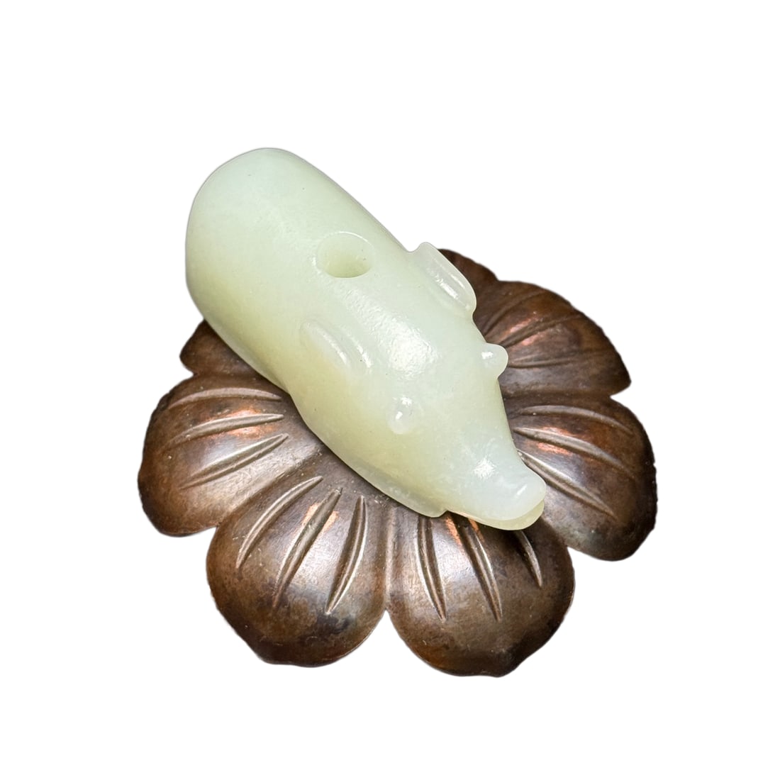 Vintage Chinese Hetian Jade Carved Pig Pendant (1 of 10)