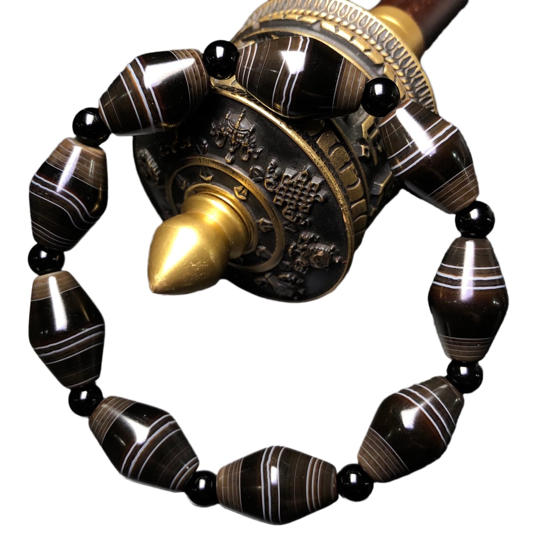 Hand Woven Tibetan DZI Agate Lucky Pendant (1 of 10)