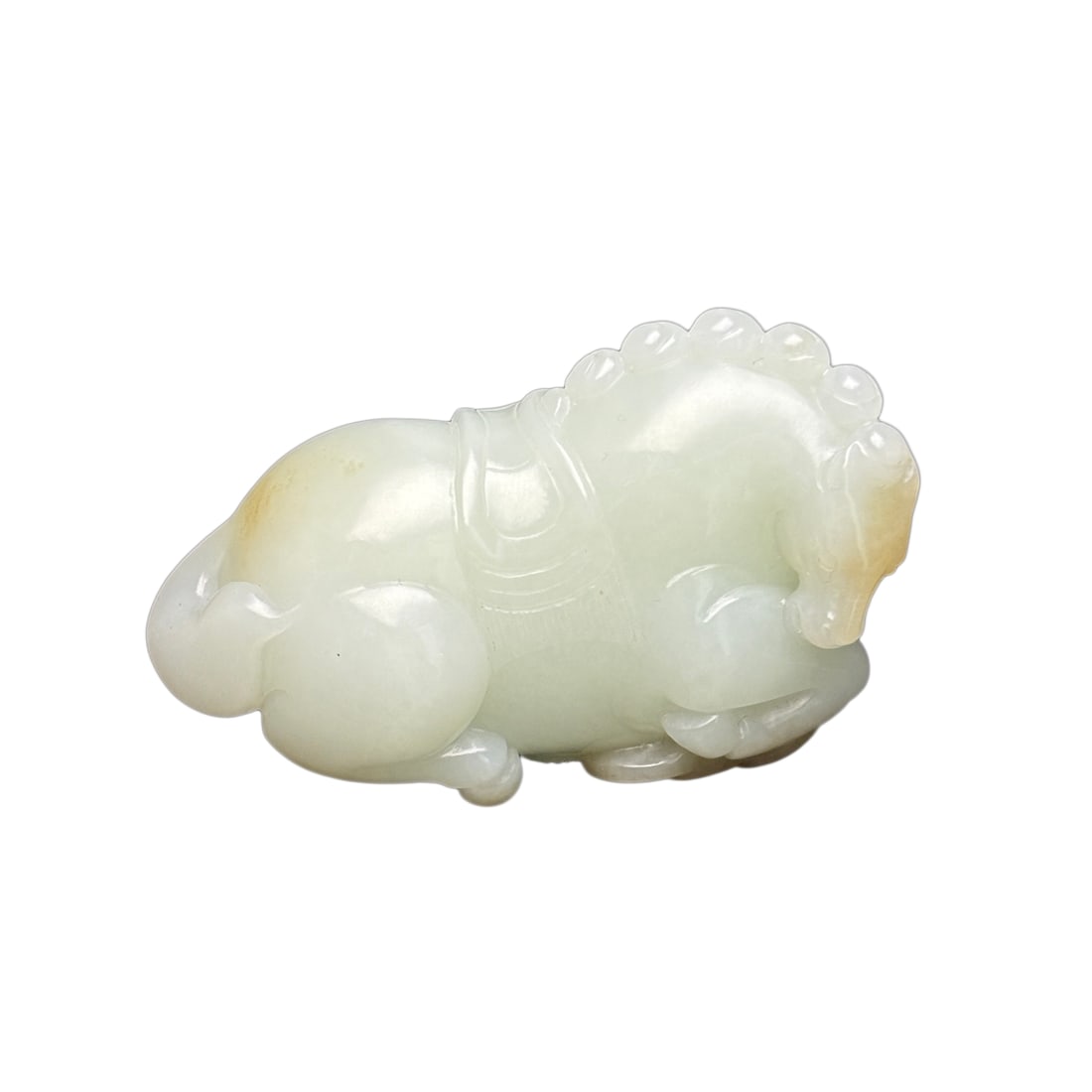 Superb Chinese Hetian Jade Carved Fortune Horse Statue: Superb Chinese Hetian Jade Carved Fortune Horse StatueDimension: 70 x 43 x 34 (mm)2.75 x 1.69 x 1.34 (inches) Weight: 0.28 lbs/ 126 g