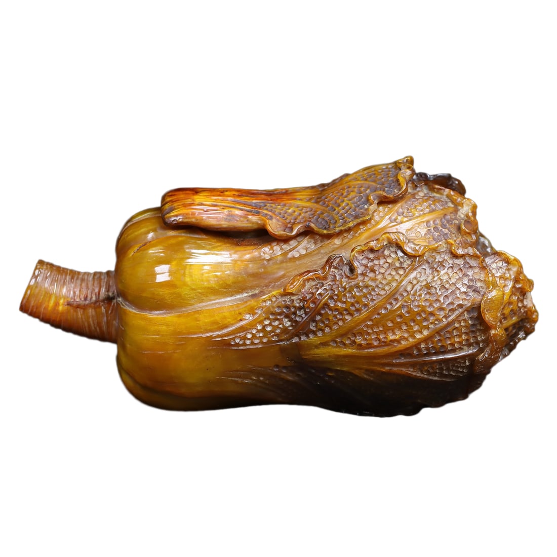 Vintage Ox Horn Carved Fortune Cabbage Statue: Vintage Ox Horn Carved Fortune Cabbage StatueDimension: 240 x 140 x 120 (mm)9.45 x 5.51 x 4.72 (inches) Weight: 2.47 lbs/ 1122 g
