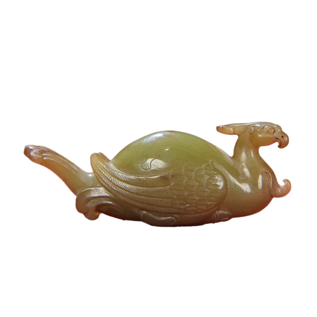 Vintage Chinese Hetian Jade Carved Phoenix Statue (1 of 9)