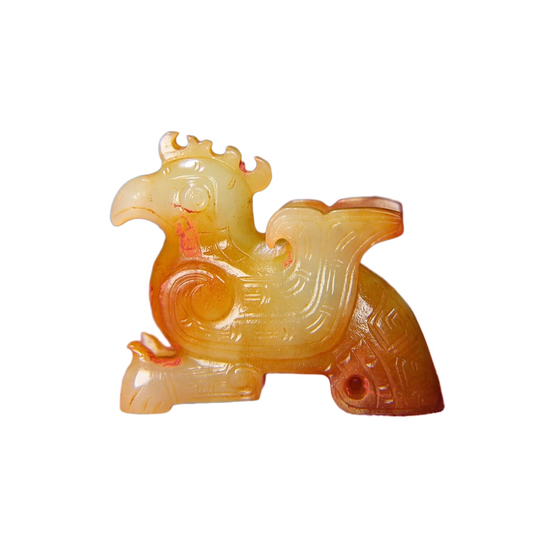 Chinese Agate Carved Phoenix Pendant: Chinese Agate Carved Phoenix PendantDimension: 51 x 45 x 20 (mm)2.01 x 1.77 x 0.79 (inches) Weight: 0.13 lbs/ 58 g