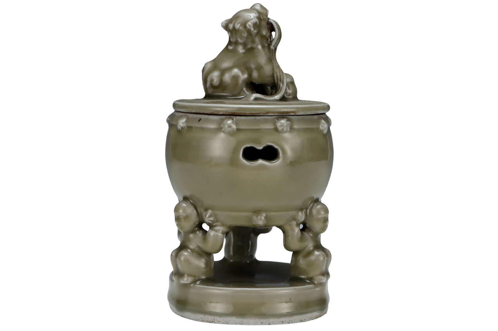 Chinese Longquan Kiln Porcelain Incense Burner: Chinese Longquan Kiln Porcelain Incense BurnerDimension: 193 x 105 (mm) 7.60 x 4.13 (inches)