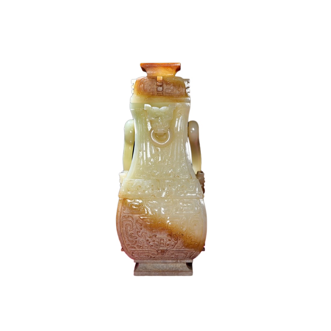 Superb Vintage Chinese Hetian Jade Carved Fortune Dragon Handle Vase: Superb Vintage Chinese Hetian Jade Carved Fortune Dragon Handle VaseDimension: 260 x 90 x 83 (mm)10.24 x 3.54 x 3.27 (inches) Weight: 2.44 lbs/ 1288 g