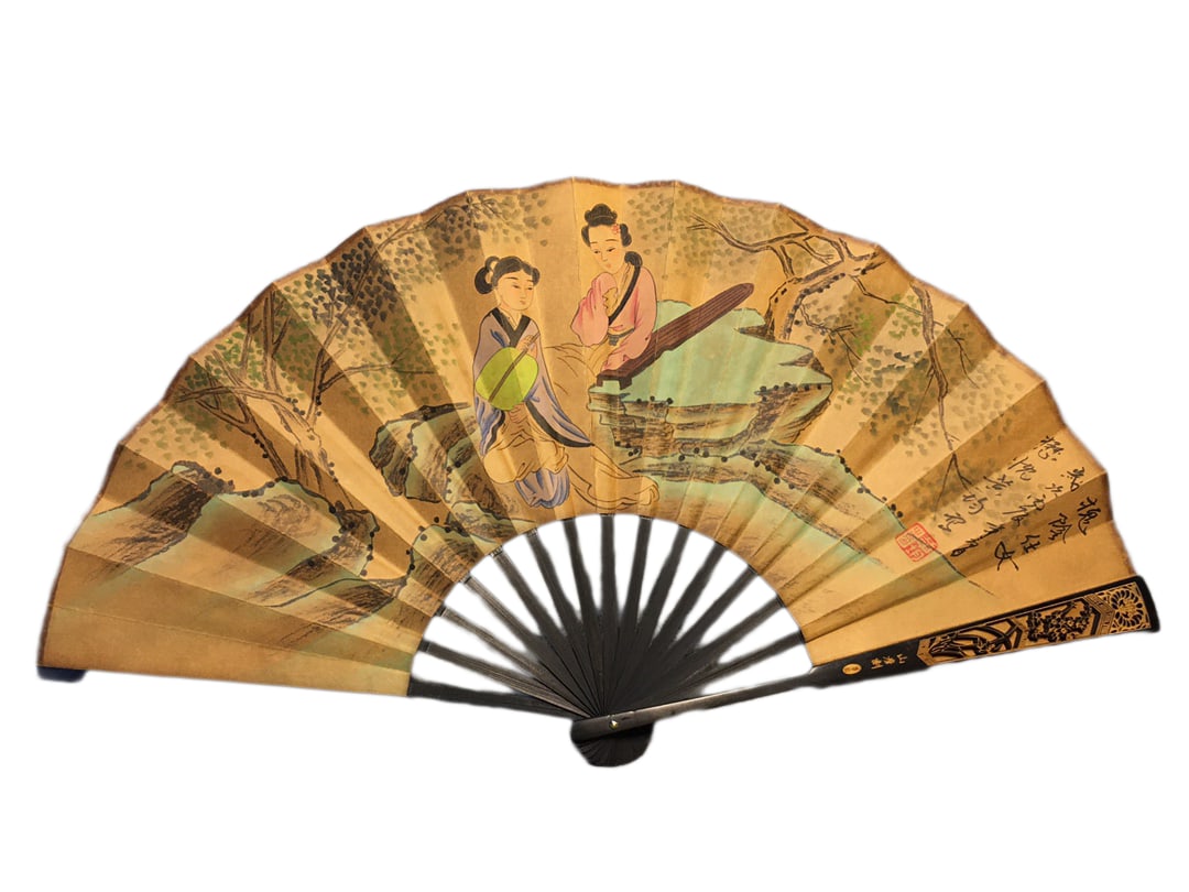 Chinese Watercolour On Xuan Paper Beautiful Woman Painting Fan (1 of 10)