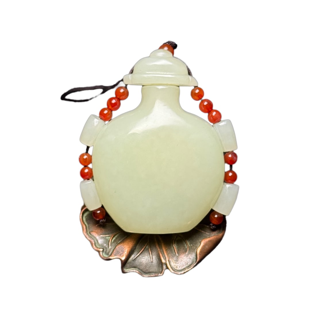 Chinese Hetian Jade Snuff Bottle Pendant: Chinese Hetian Jade Snuff Bottle PendantDimension: 57 x 50 x 22 (mm) 2.24 x 1.97 x 0.87 (inches) Weight: 0.16 lbs/ 72 g