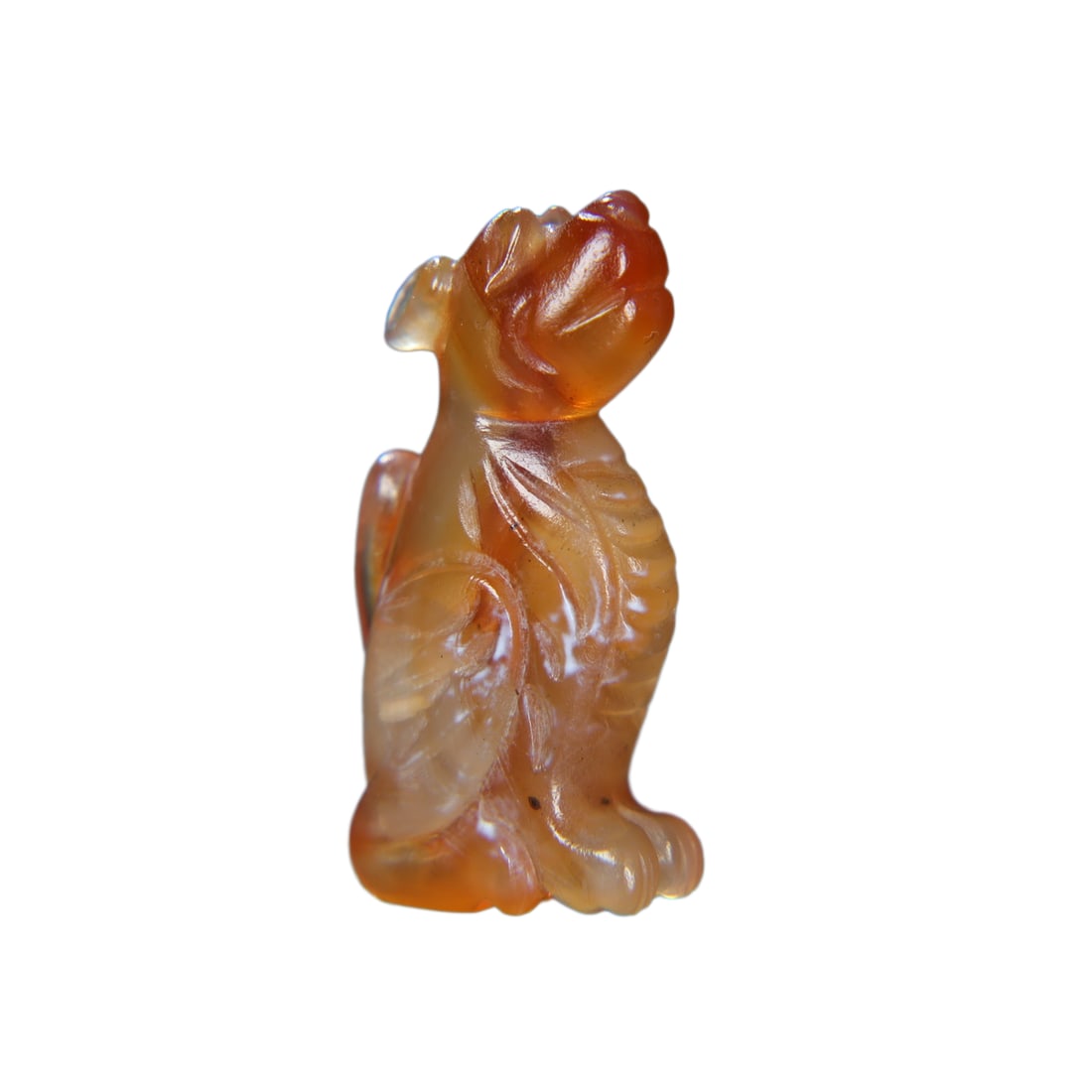 Chinese Agate Carved Fortune Beast Pendant: Chinese Agate Carved Fortune Beast PendantDimension: 43 x 21 x 13 (mm)1.69 x 0.83 x 0.51 (inches) Weight: 0.04 lbs/ 17 g