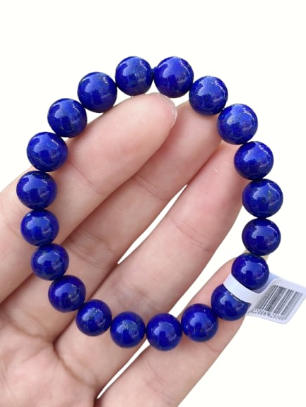 Hand Woven Lapis Lazuli Beads Bracelet: Hand Woven Lapis Lazuli Beads BraceletDimension: 9 (mm) 0.35 (inches)Weight: 0.05 lbs/ 23.6 g