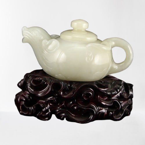 Superb Chinese Hetian Jade Fortune Mouse Teapot (1 of 9)