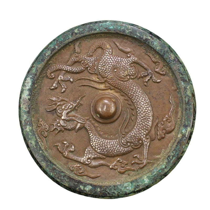 Vintage Chinese Bronze Plated Silver Lucky Dragon Mirror: Vintage Chinese Bronze Plated Silver Lucky Dragon Mirror Dimension: 137 x 137 x 7(mm) 5.39 x 5.39 x 0.28(inches) Weight: 1.04 lbs/471 g