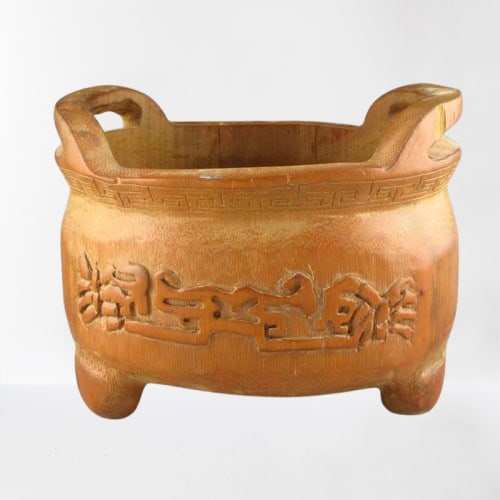 Vintage Chinese Bmaboo 3 Legs Incense Burner: Vintage Chinese Bmaboo 3 Legs Incense BurnerDimension: 139 x 128 x109 (mm) 5.47 x 5.04 x 4.29 (inches) Weight: 0.43 lbs/ 195 g