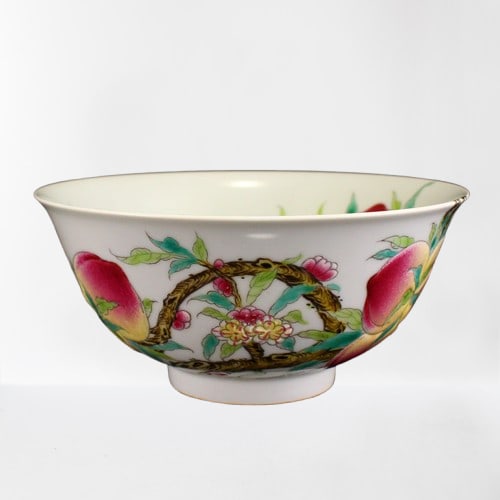 Chinese Famille Rose Peach Design Porcelain Bowl (1 of 9)