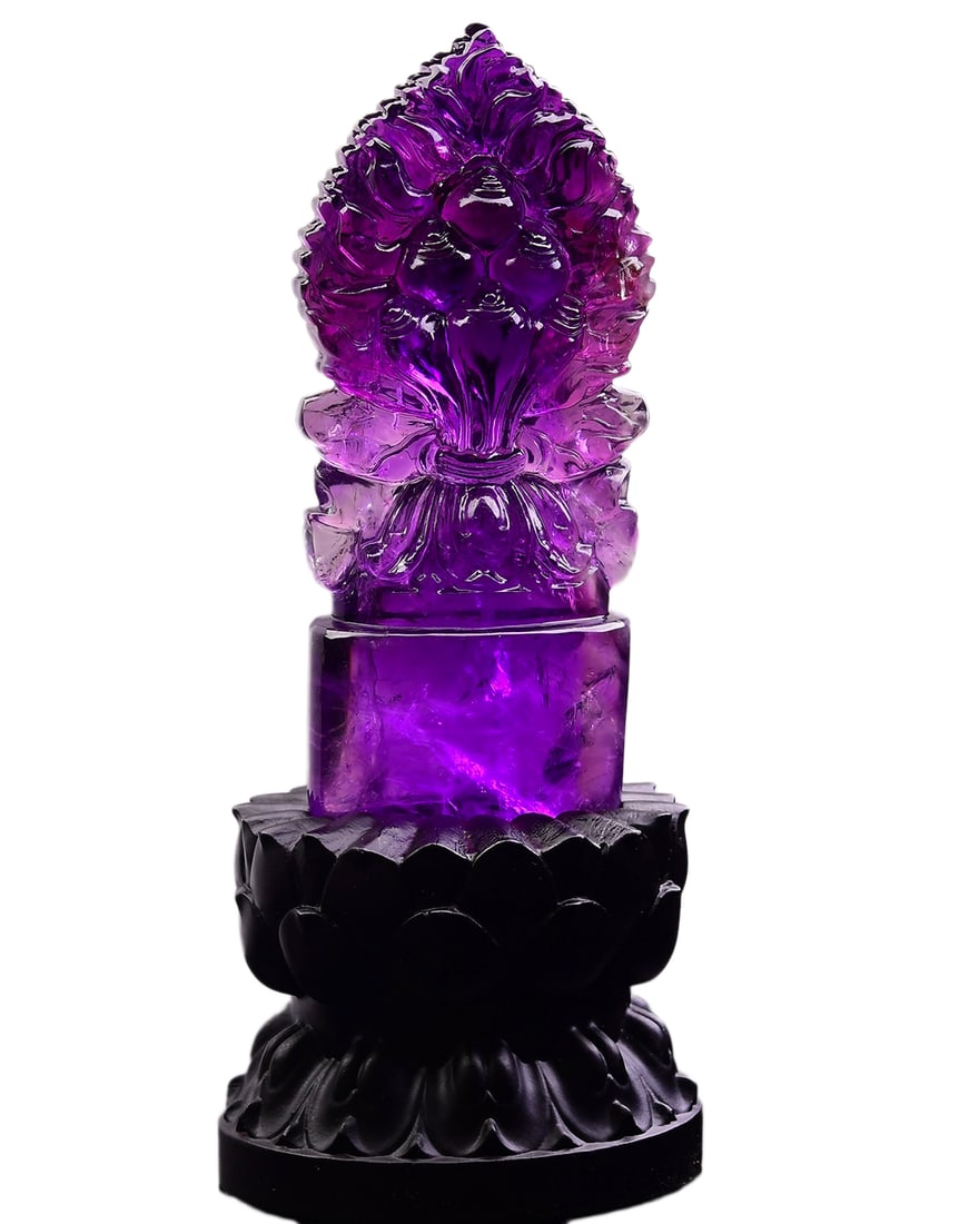 Amethyst Hand-Carved Dharma-vessel Statue 229.6g (1 of 9)
