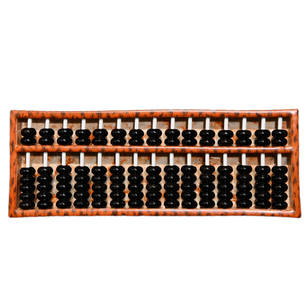 Chinese Iron Red Glaze Mocai Porcelain Abacus Statue 463mmx38mm, Qing Dynasty Qianlong Mark (1 of 10)