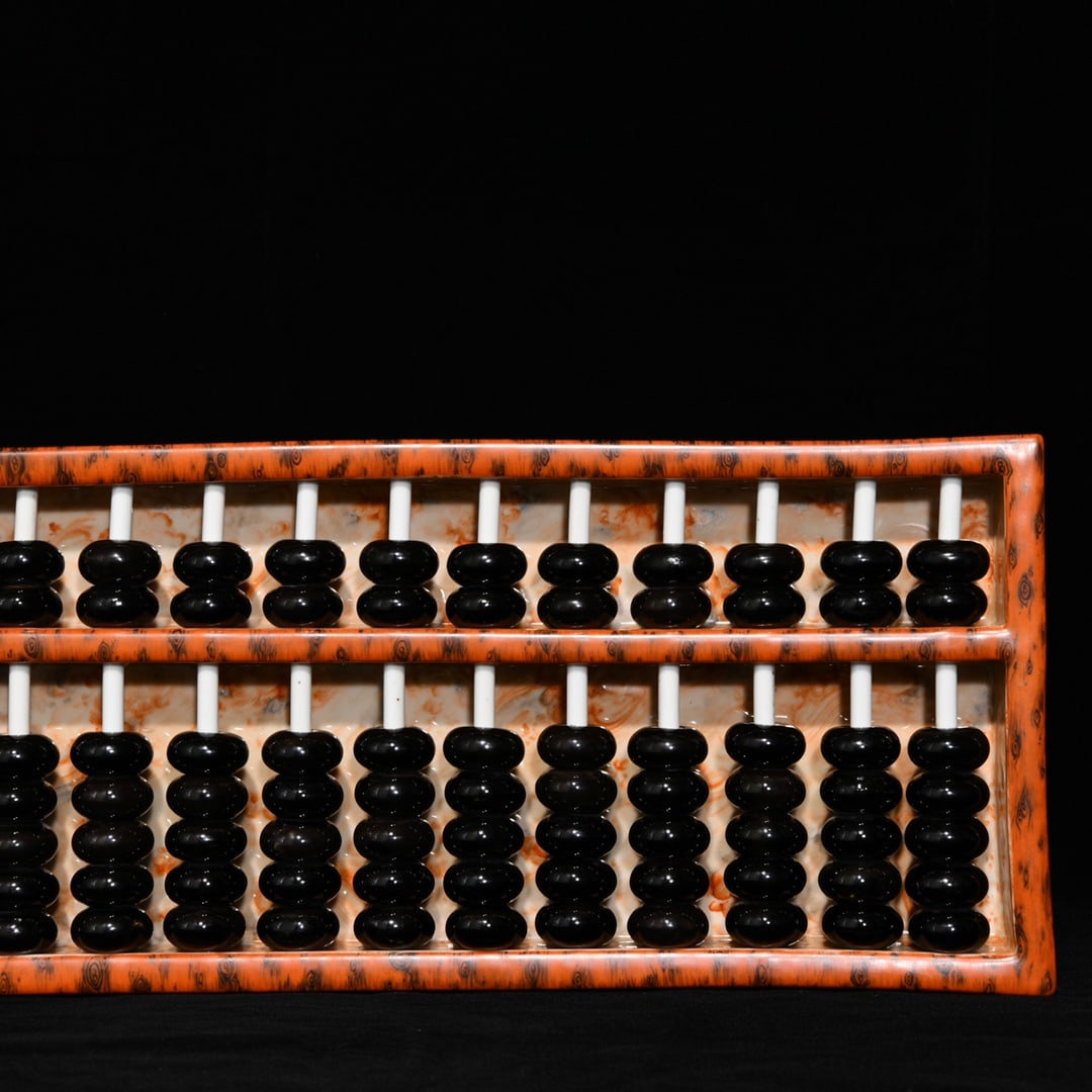 Chinese Iron Red Glaze Mocai Porcelain Abacus Statue 463mmx38mm, Qing Dynasty Qianlong Mark - 7