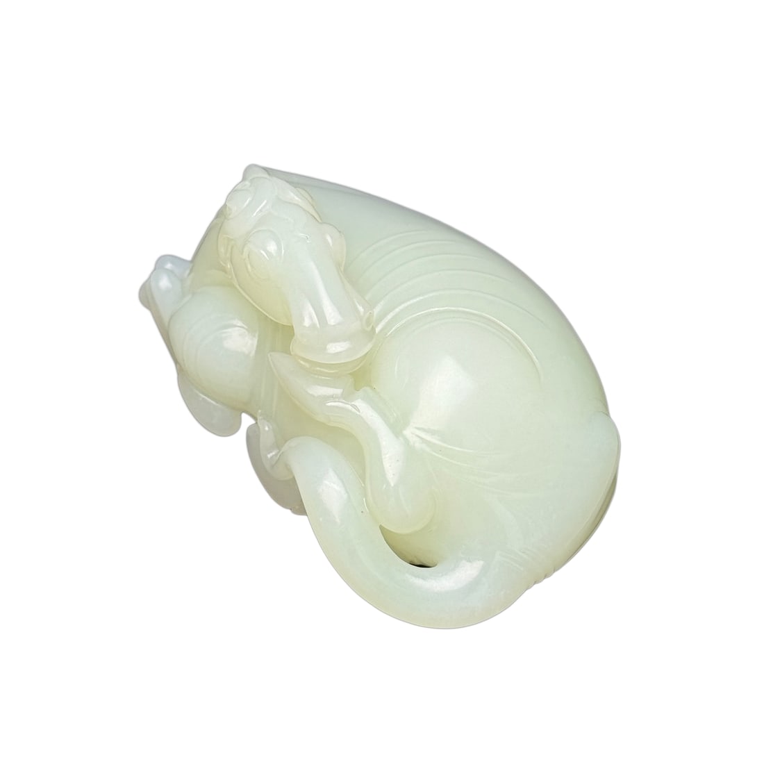 Chinese Hetian Jade Hand-Carved Animal Statue w Fortune Horse 211g (1 of 10)