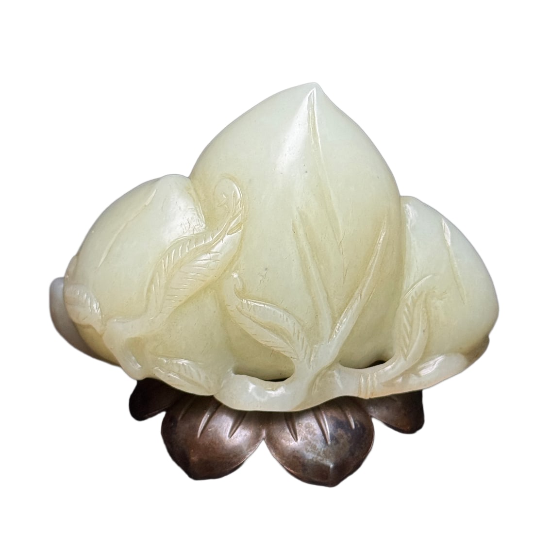 Chinese Hetian Jade Hand-Carved Statue w Longevity Peach,Old 262g (1 of 10)