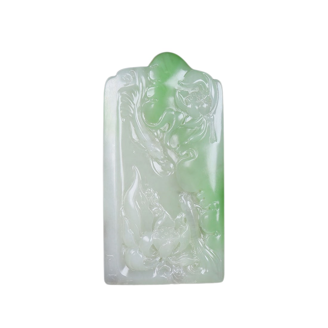 Chinese Hetian Jade Hand-Carved Animal & Plant Pendant w Carp & Lotus Flower 109g: Chinese Hetian Jade Hand-Carved Animal & Plant Pendant w Carp & Lotus Flower 109gDimension: 86 x 44 x 12 (mm) 3.38 x 1.73 x 0.47 (inches) Weight: 0.24 lbs/ 109 g