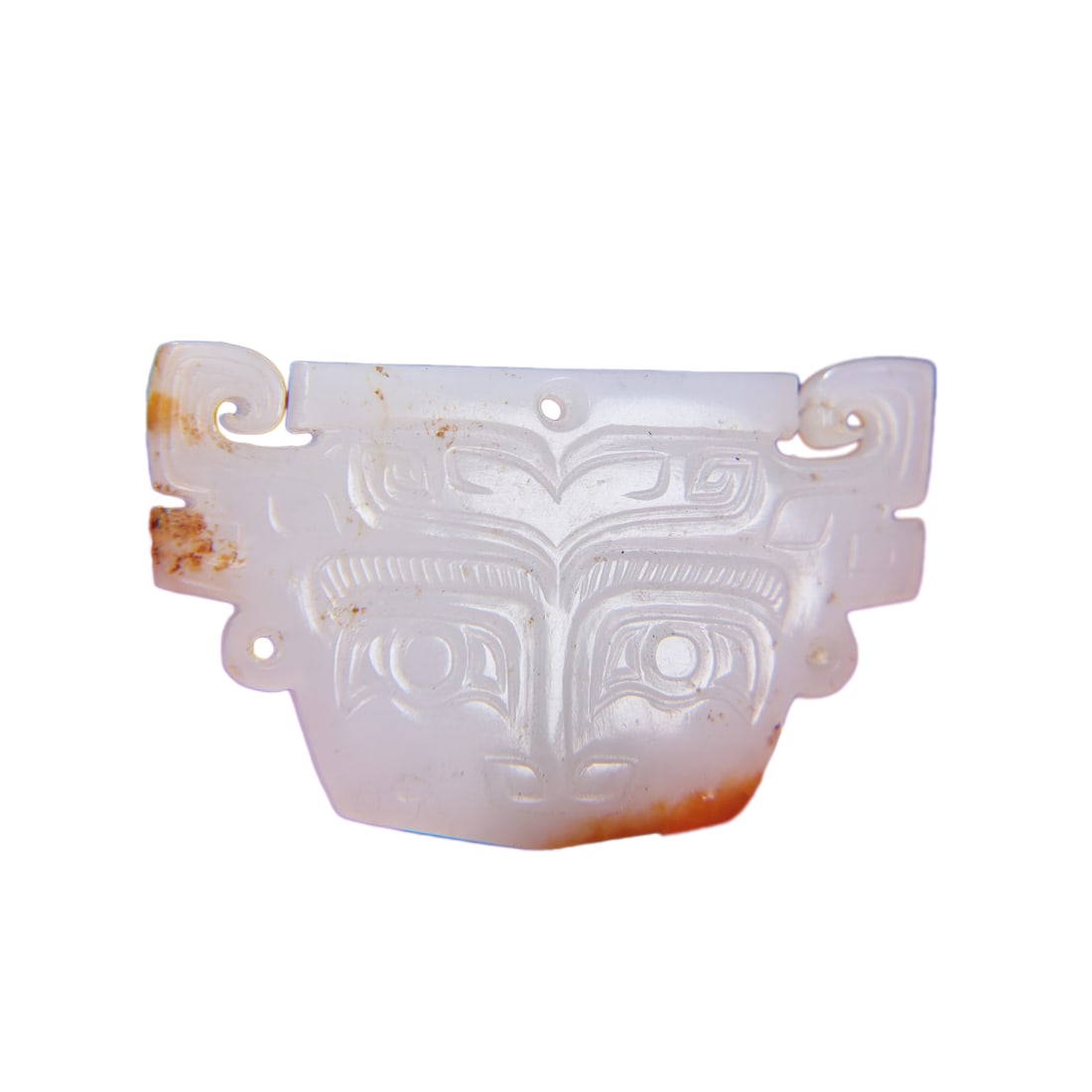 Chinese Hetian Jade Hand-Carved Figure Face Pendant,Old 14g (1 of 9)