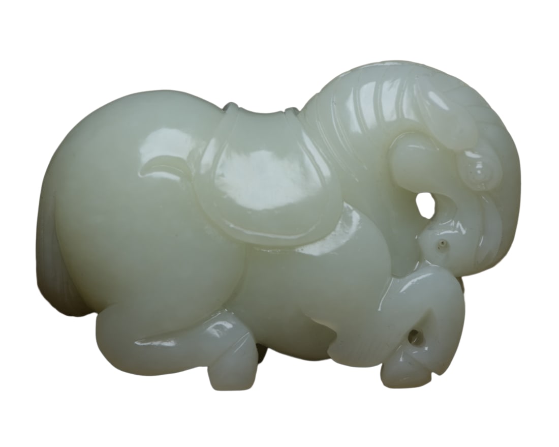Chinese Hetian Jade Hand-Carved Animal Pendant(Handheld Ornament) w Horse 150g (1 of 10)
