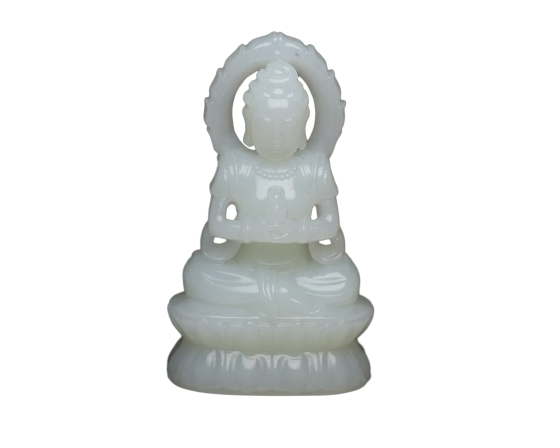 Chinese Hetian Jade Hand-Carved Figure Pendant w Kwan-yin 26g: Chinese Hetian Jade Hand-Carved Figure Pendant w Kwan-yin 26gDimension: 47 x 28 x 16 (mm) 1.85 x 1.10 x 0.63 (inches) Weight: 0.06 lbs/ 26 g
