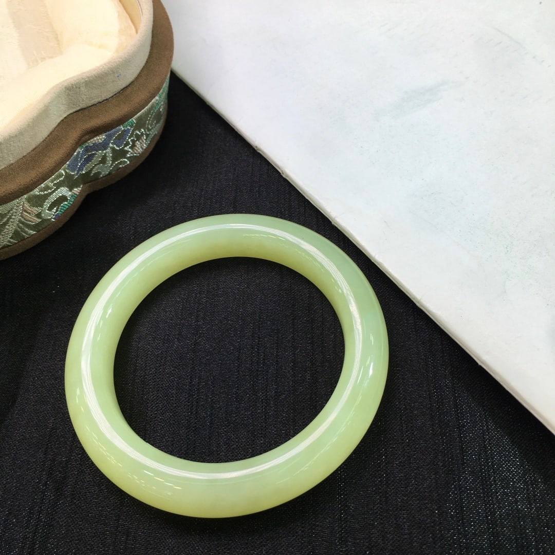 Inside Diameter 55mm Chinese Hetian Jade Bracelet - 6