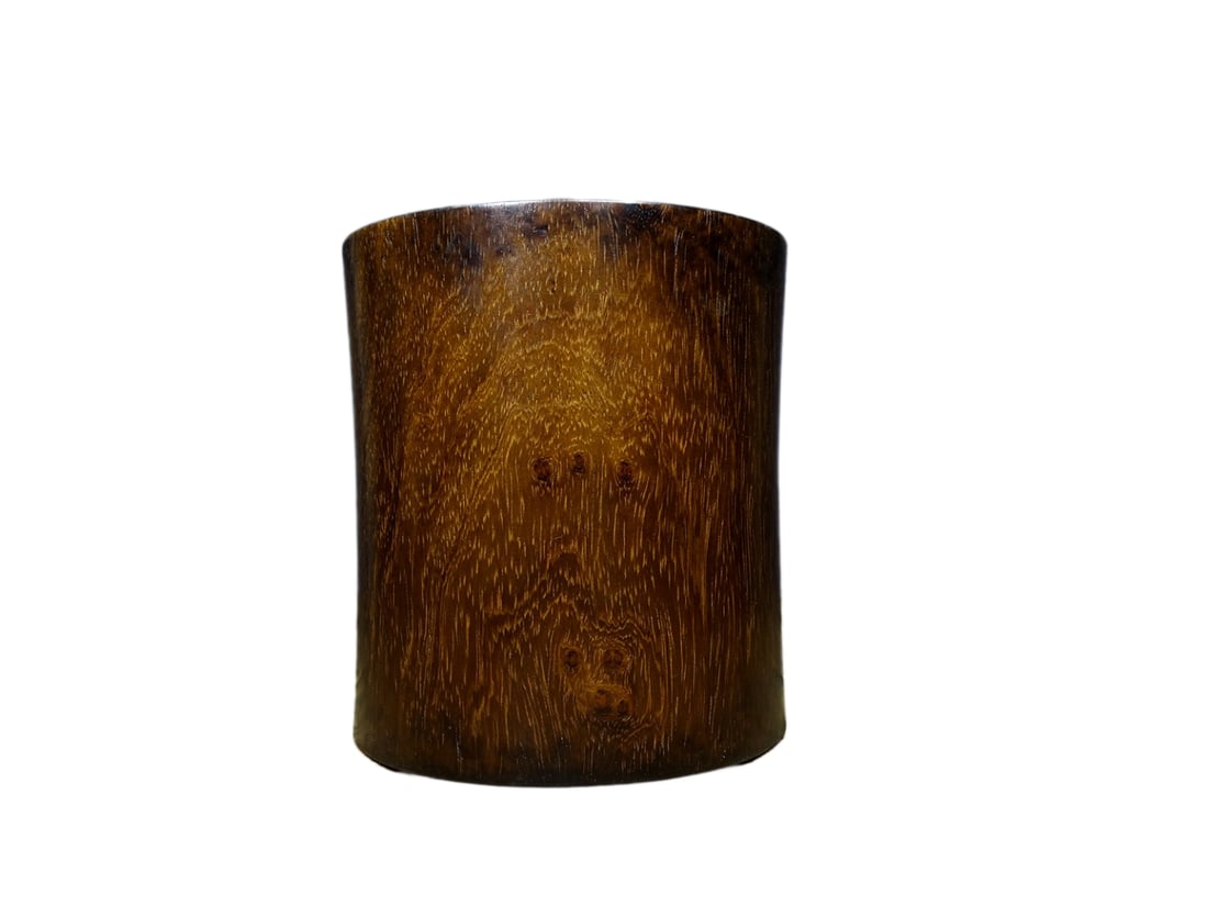 Chinese Huali Wood Brush Pot,Old 940g (1 of 10)