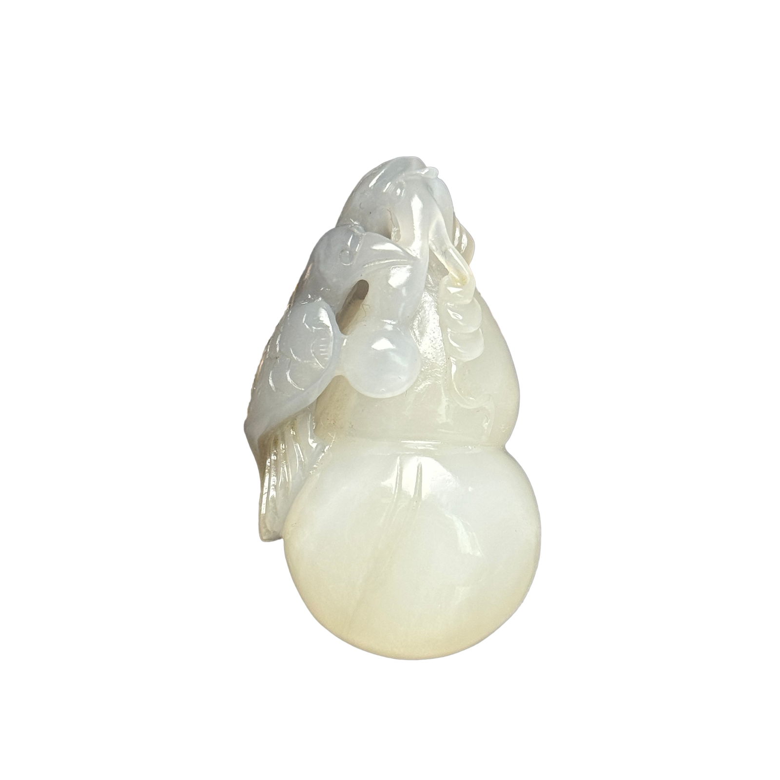 Chinese Hetian Jade Hand-Carved Gourd Pendant w Eagle 71g (1 of 10)
