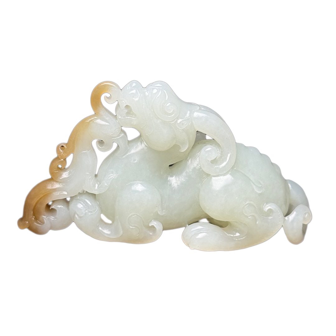 Chinese Hetian Jade Hand-Carved Divine Beast Pendant w Dragon Phoenix 81g (1 of 10)